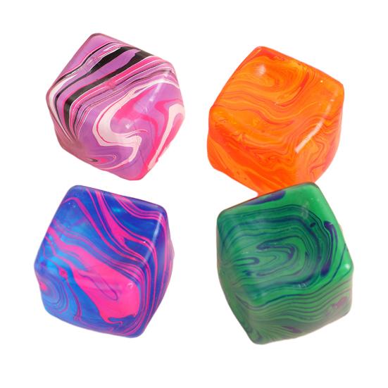 Squeeze Toy Slow Rise Fidgets Cube with Glitter Flow Patterns Stress Relief Sensory Toy for Kids Adults Fun Desk Decoration