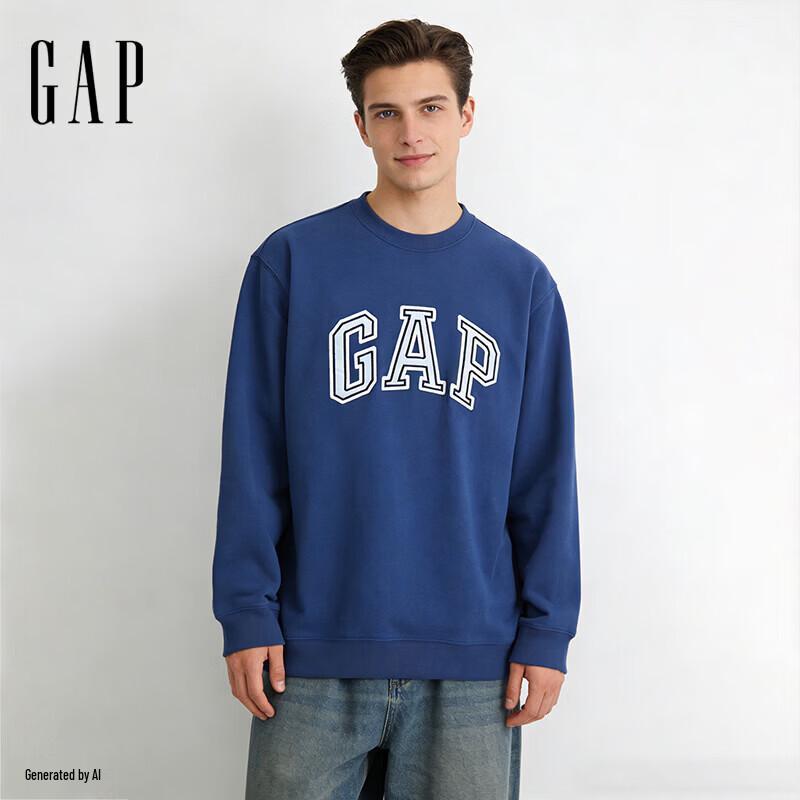 GAP Unisex Logo Patch Loose Long-Sleeve Sweatshirt