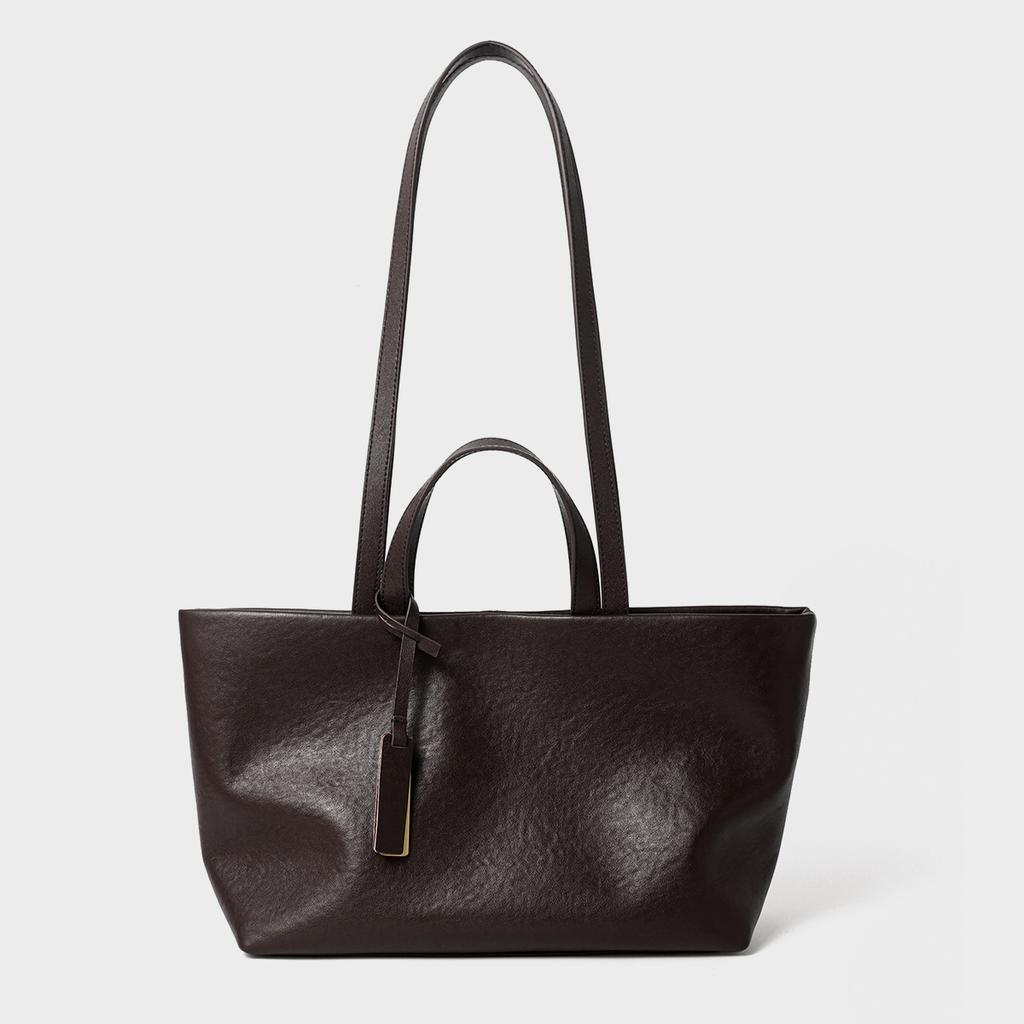 Women's Bag New Genuine Leather Women's Bag Underarm Shoulder Cross-border Cowhide Tote Bag Niche Crossbody Retro Soft Leather Large Capacity