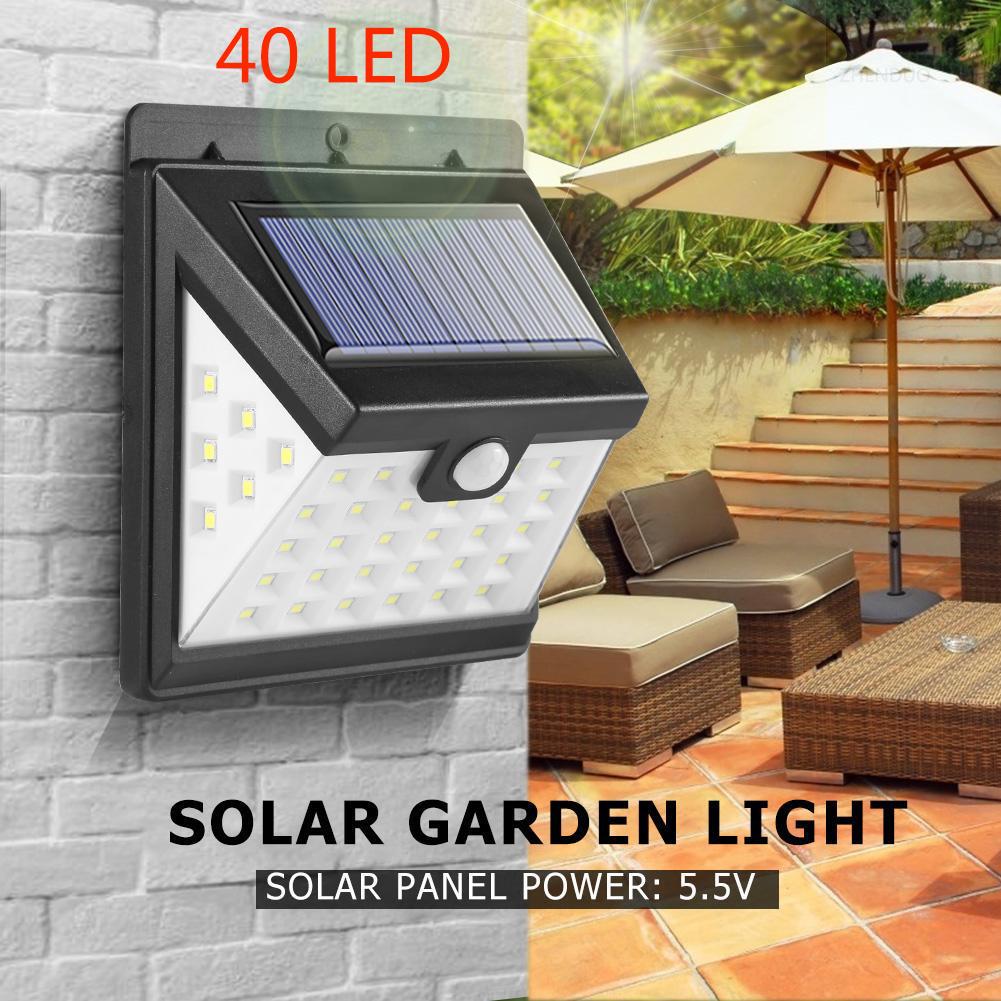 

40 светодиодный солнечный настенный светильник IP65 с датчиком движения для уличной лампы безопасности во дворе