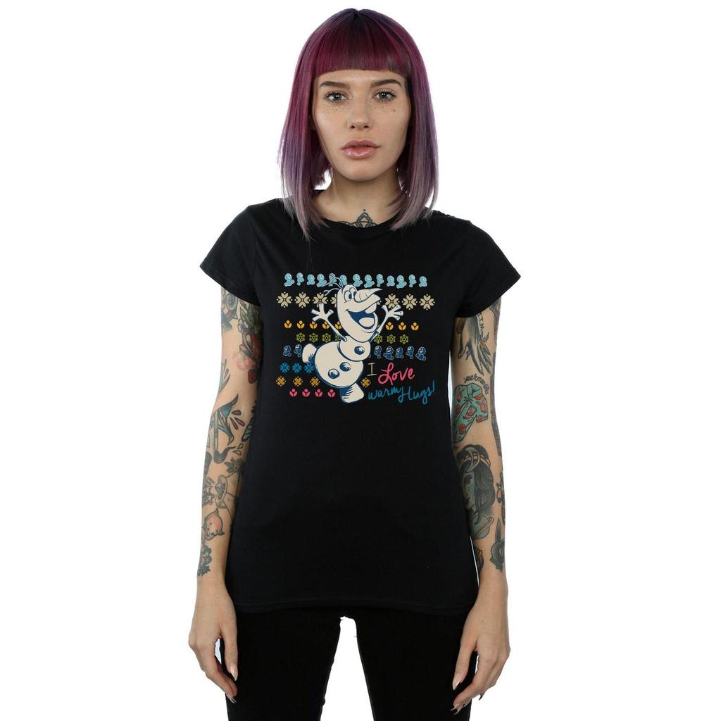 Disney Womens/Ladies Frozen I Love Warm Hugs Cotton T-Shirt