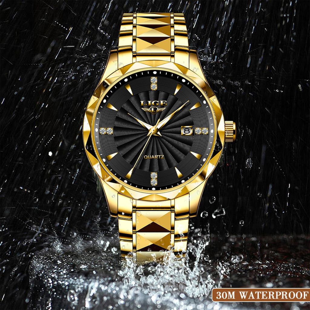 LIGE Men Watch Top Brand Luxury All-Steel Luminous Waterproof Men Quartz Watch