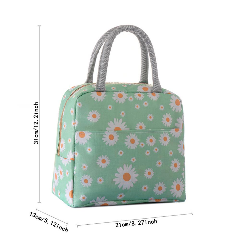 Version Fresh Daisy Printed Portable Lunch Box Bag Multifunctional Insulation Pouch Outdoor Cold Insulation Ice Pack Fashionabl