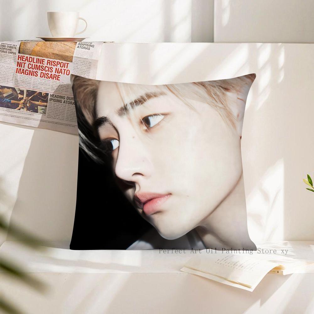 1 Stück KPOP Park Sunghoon Kissenbezug Quadratischer Kissenbezug Schlafzimmer Sofa Raumdekoration Lässig E-ENHYPEN Kissenbezug