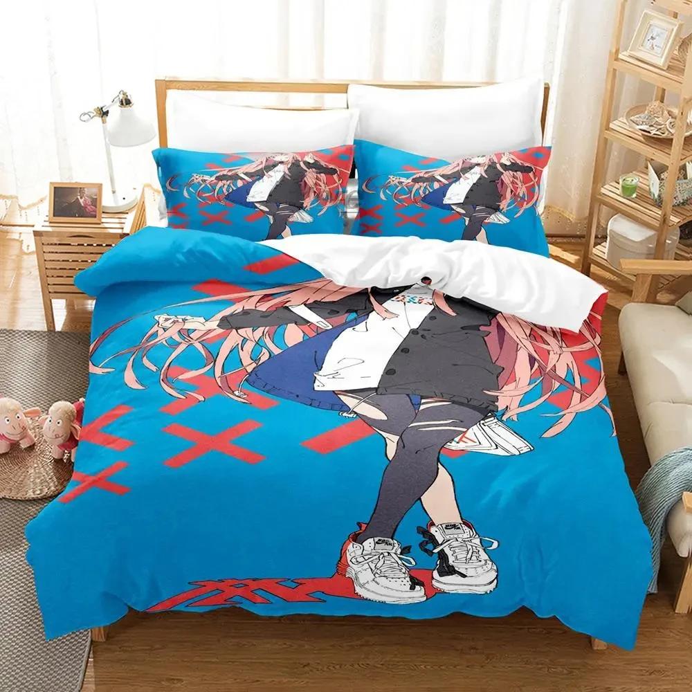 Darling In The Franxx Bedding Set Boys Bedroom Duvet Cover Set 3D Bed Sheet Single Twin Full Queen King Size Duvet Cover Bed Set