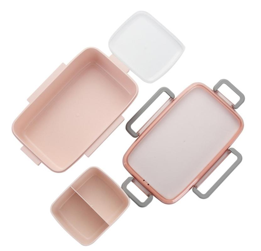 Microwave Lunch Box Independent Treatment for Children Bento Box Portable Leakage Portable Vease Bento Lunch Box Food Container | Breakfast Boxes (Pin