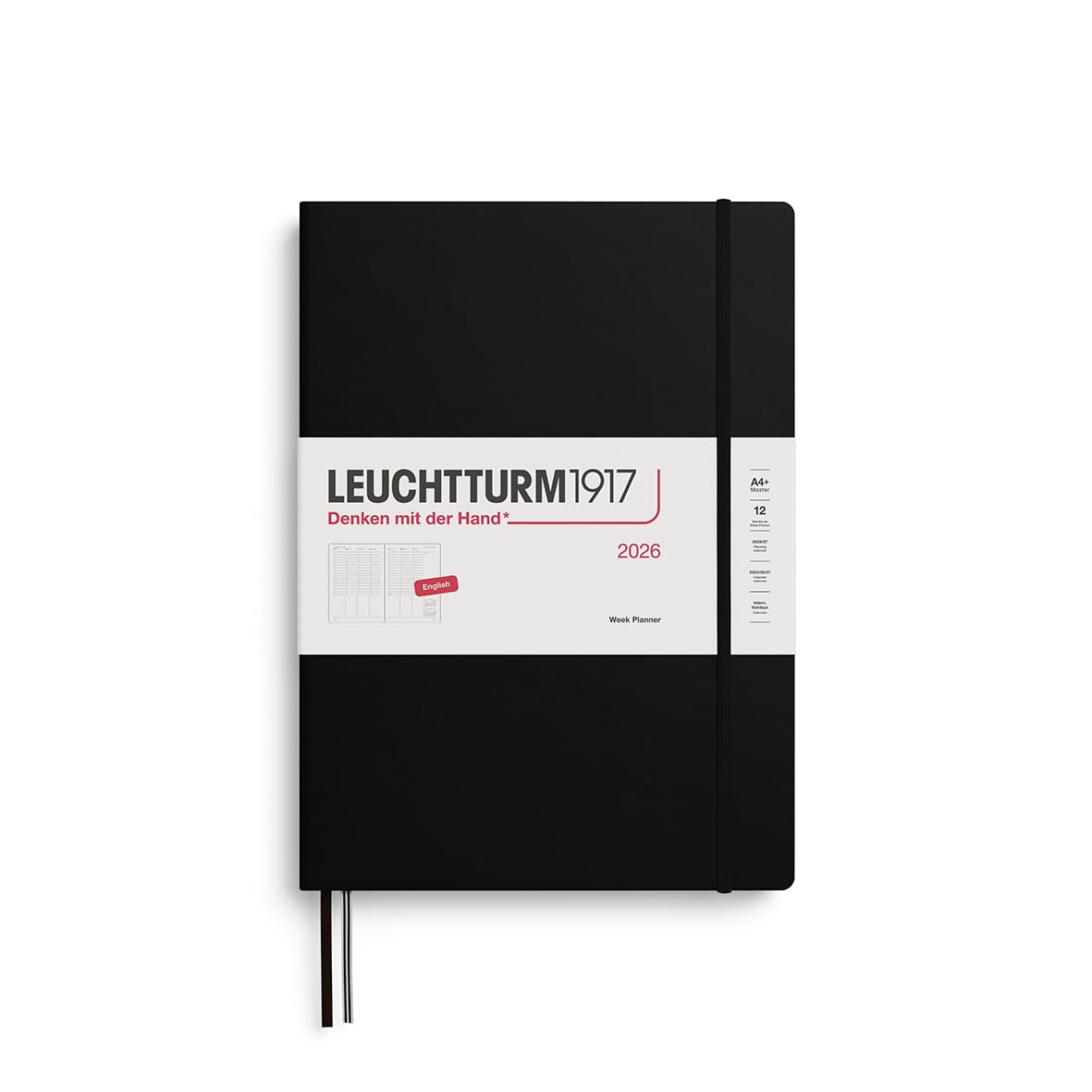 

Leuchtturm 2026 January Officially Imported Planner, Start, A4, Weekly, Vertical, Black, 372752, чёрный