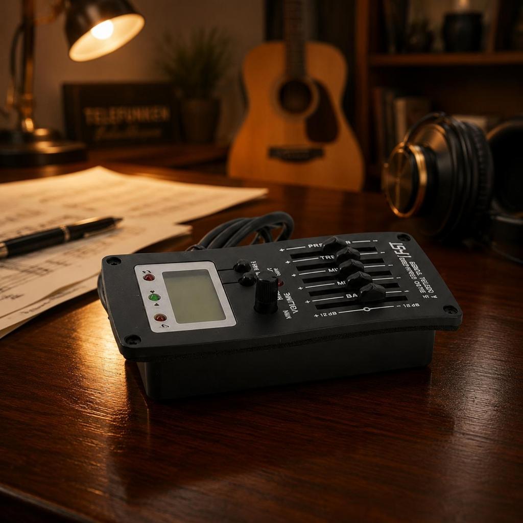 5-Band Guitar Equalizer Volume Control Guitar Equalizer Instrument Part Built-In Display Pre-Wired