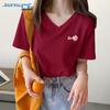 Jeanswest Women's V-Neck Cotton Short Sleeve T-Shirt