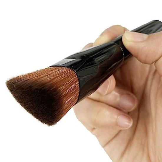 Shishida Seishindo Makeup Brush Foundation Large Angled Flat Type Made Japan Black Approximately 12.532.3cm LQ-04