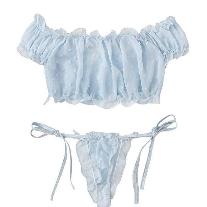 European and American Sexy Off-the-Shoulder Lingerie Set