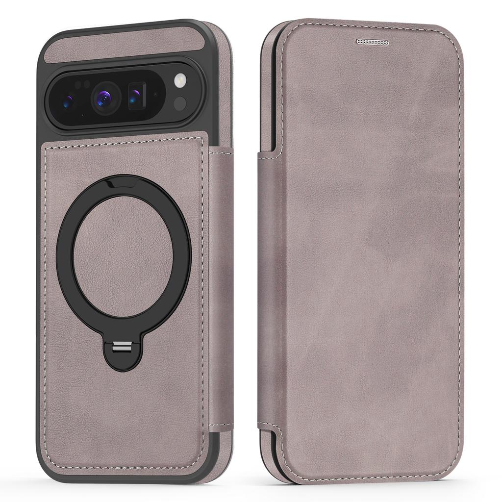 360 Rotating Ring Holder Magnetic Leather Wallet Phone Case For Google Pixel 10 Pro XL 9A 9 8 8A  Shockproof For Magsafe Cover