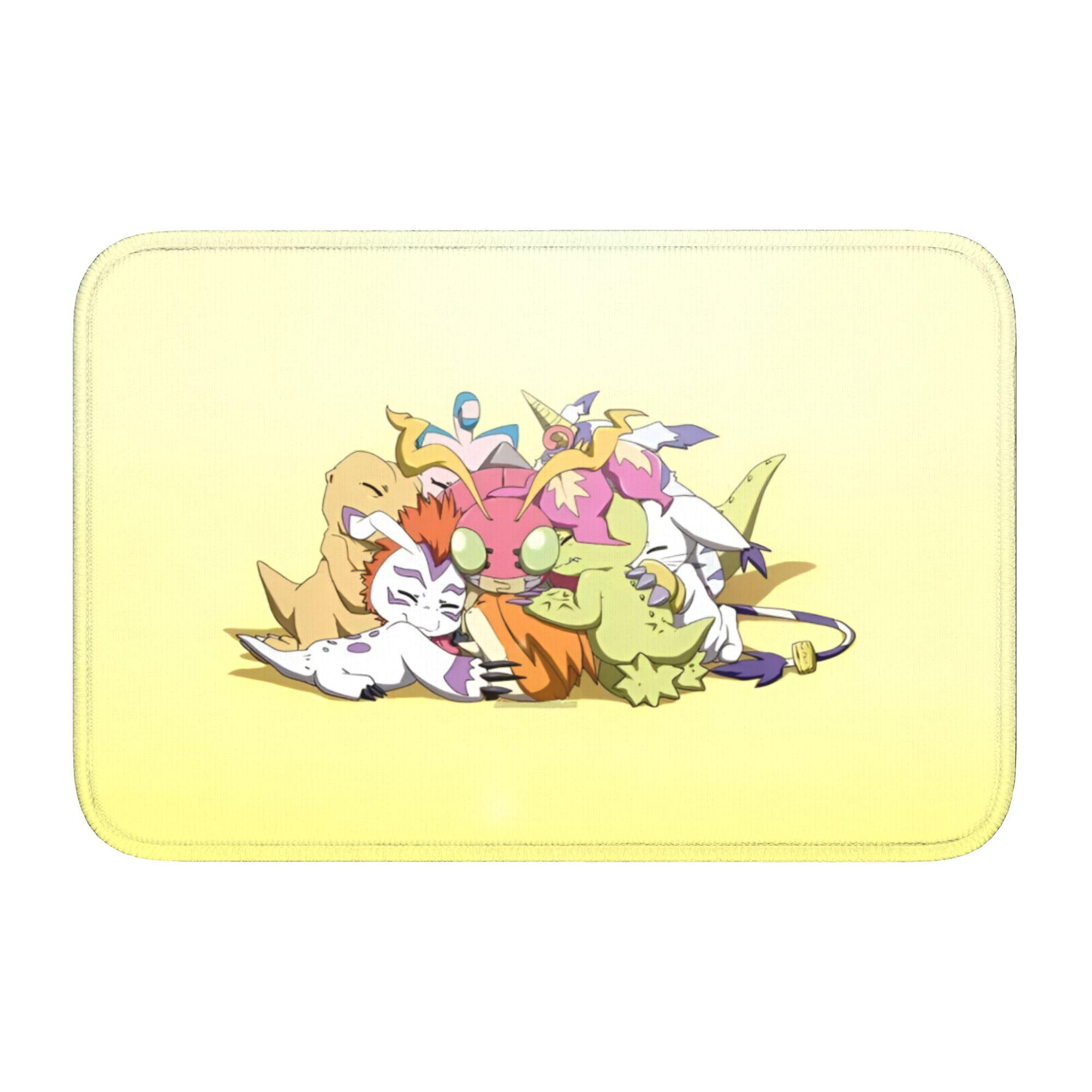 

Digimones Adventure Anime Front Door Floor Entrance Welcome Mat Indoor Kitchen Bathroom Doormat Balcony Carpet Rug Footpad 60cm x 90cm