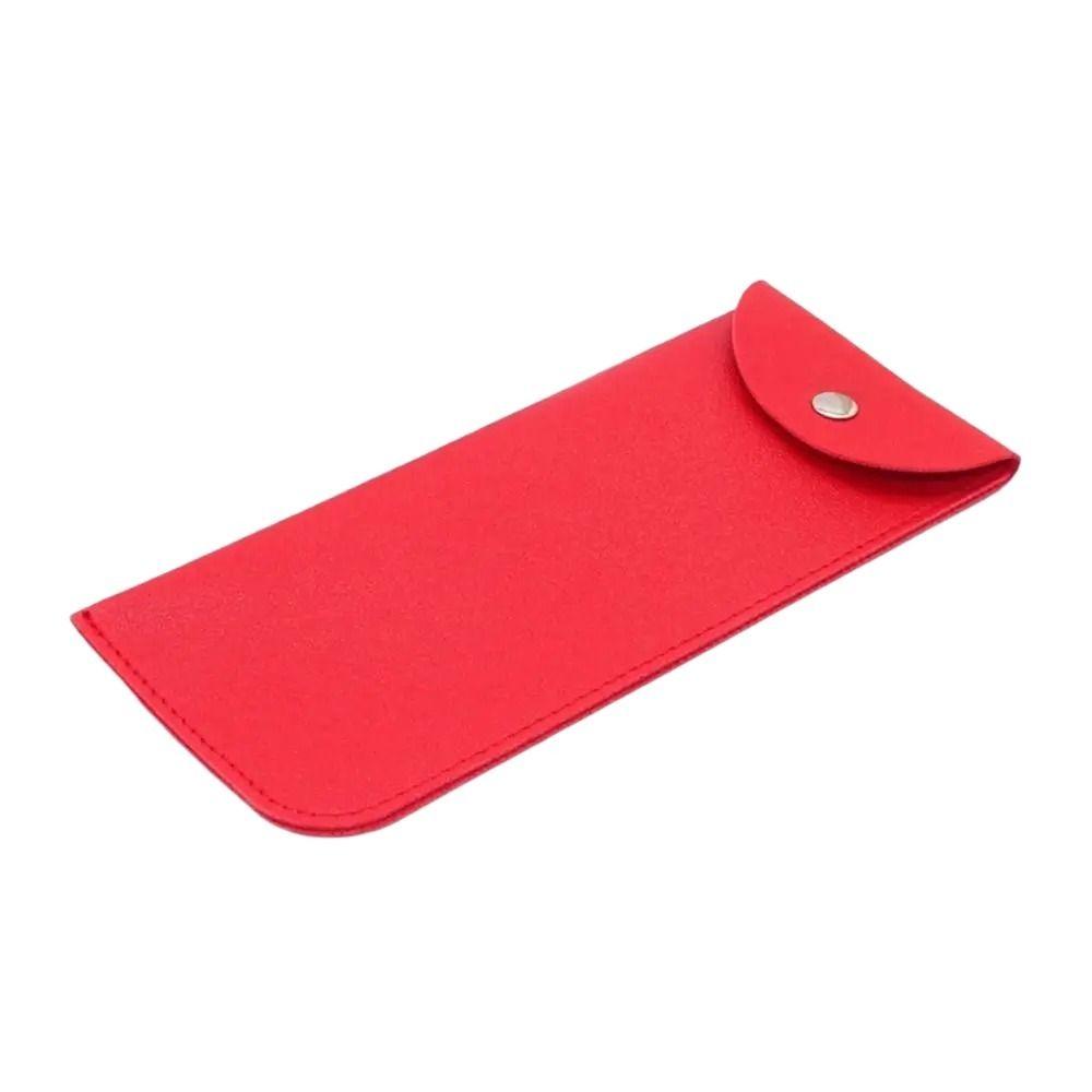 With Metal Buckle PU Leather Glasses Bag Solid Color Mini Cosmetic Bag  Jewelry Packing