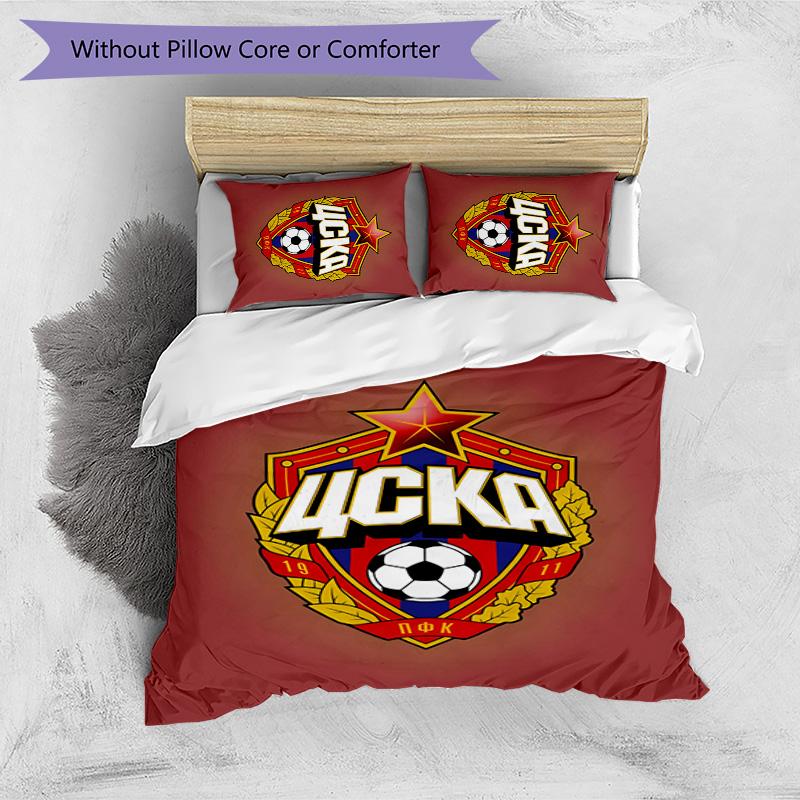 CSKA Moscow Pattern Printed 3PCS Bedding Set Soft Skin-Friendly Washable Duvet Cover & Pillowcases Set All Season Bedroom