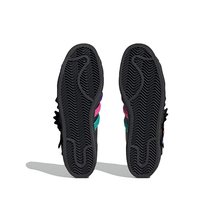 Adidas Originals Han Meilin X  Superstar 80S Chen Long Leather Low-Top Sneakers Unisex Sneakers Black Pink Purple ID4381