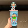 Crayon Xiaoxin joint stainless steel thermos cup new desktop straw water cup coffee cup birthday gift girl