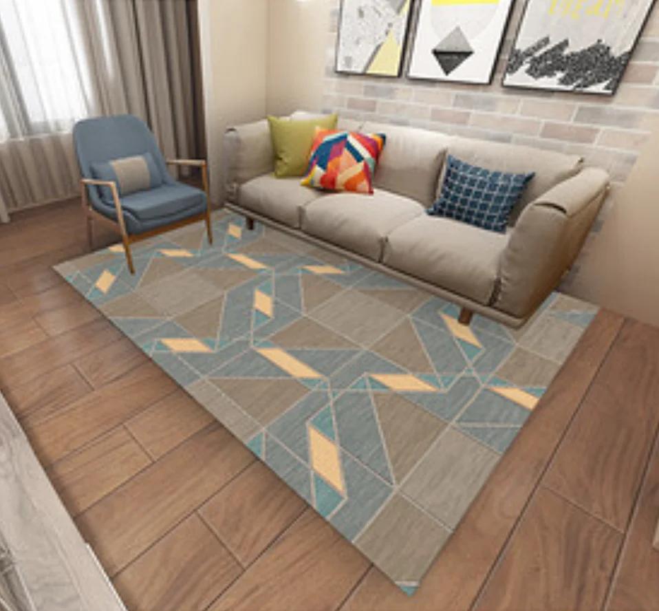 Желтый Геометрический Ковер Мультяшный для Спальни Гостиной Дома Украшение Дивана Детский Большой Напольный Коврик Украшение Дома Подарок 50X80CM