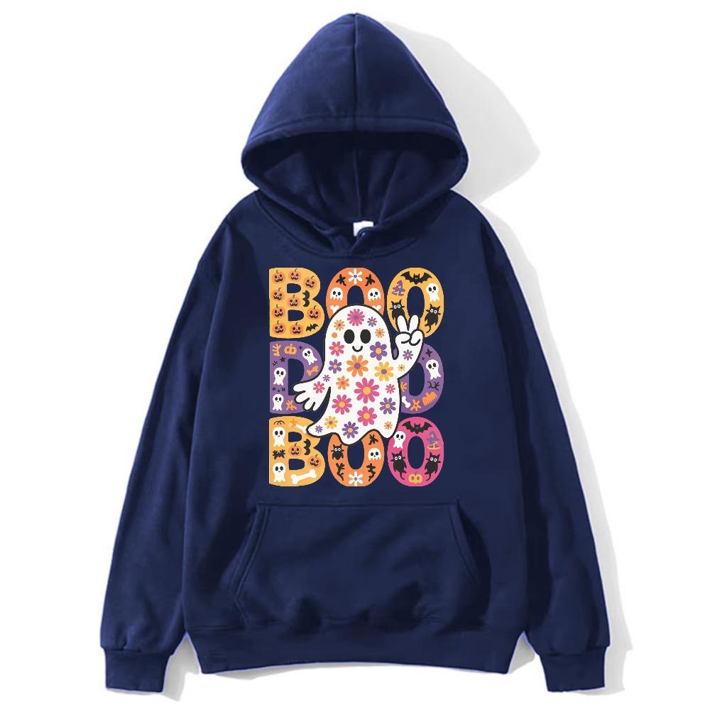 Boo Halloween Ghost Hoodie Unisex Fashion Streetwear Hooded Sweatshirt Long Sleeve Casual Winter Hoodies