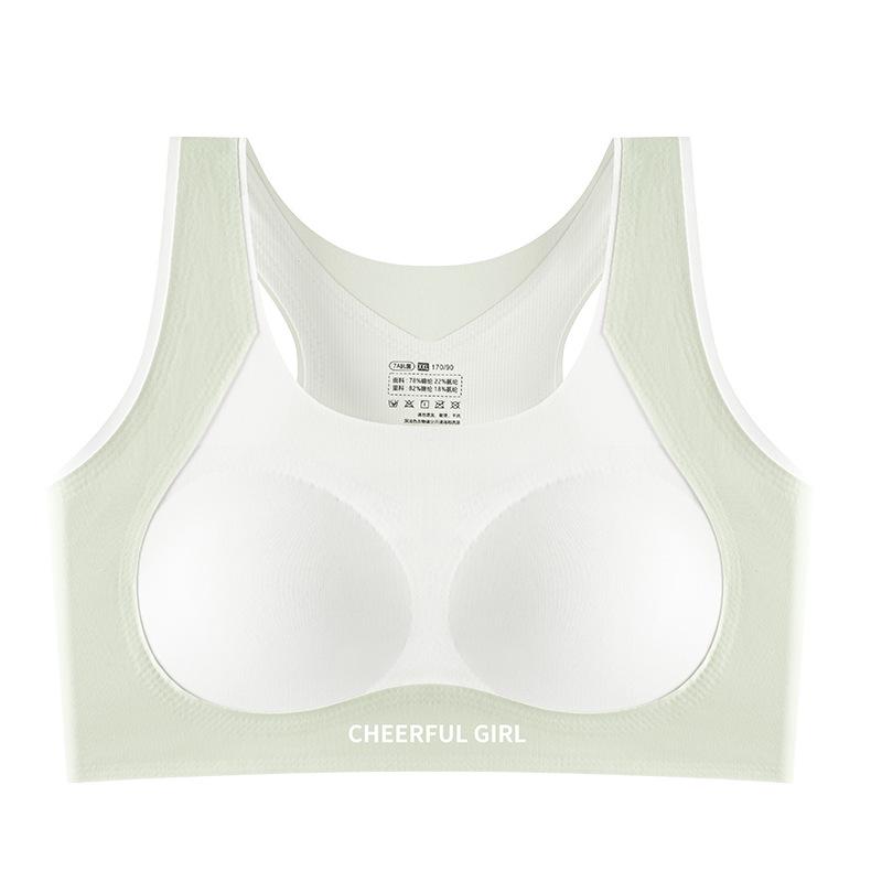 Seamless Sports Bra for Teen Girls - Shockproof, Fixed Cup, Ages 12+ for Middle and High School Students