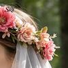 Kids Party Headwear Bridal Veil Lightweight Breathable White Tulle Headband with Bows Flowers Decor Children Versatile Hair Accessory