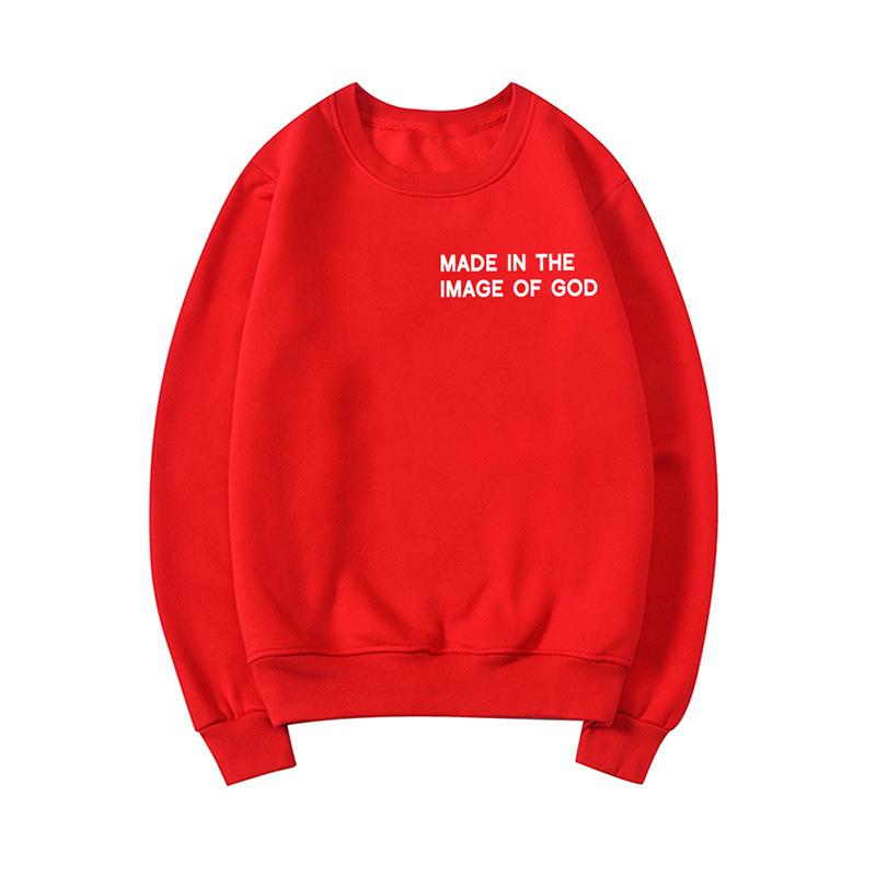 Christian Sweatshirt Made In The Image of God Sweatshirts Faith Shirt Jesus Hoodie Bible Verses Crewneck Sweatshirt Women Tops
