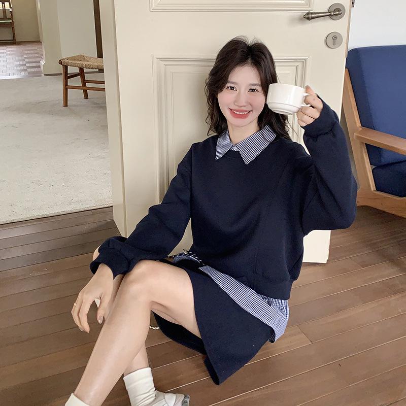 

Весенний комплект из высококачественного синего свитера и рубашки для похудения 2025 года, вдохновленный модой корейских дорам M