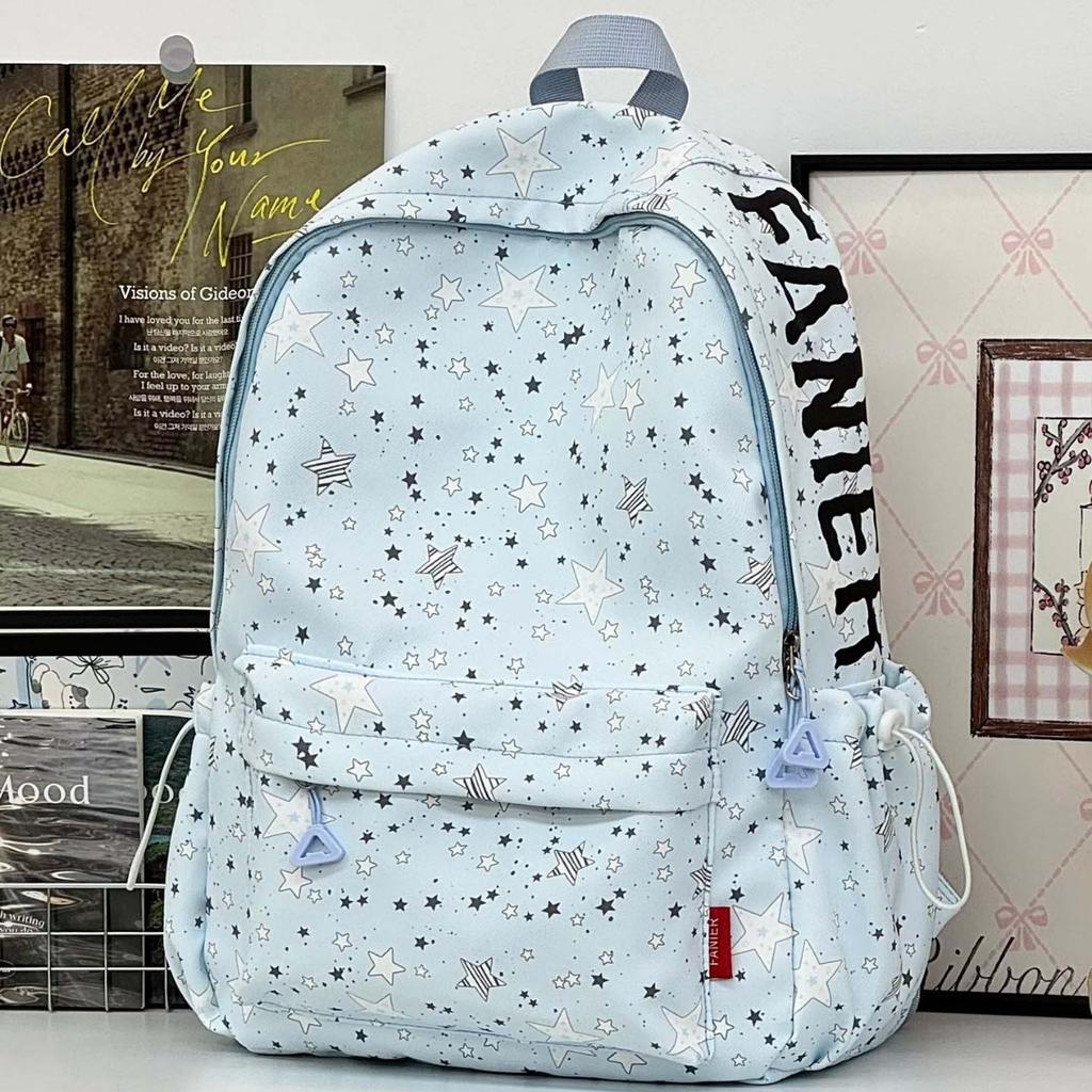 Schoolbag Schoolbag Female Junior High School High School Student Star Printing Korean Version Niche Ins Backpack Mori College Student Computer Bag
