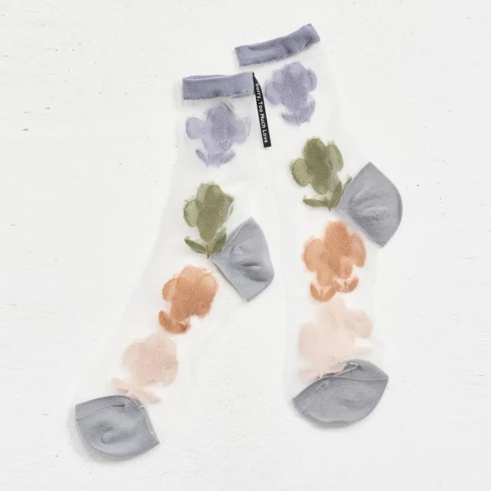 SeeThrough Flower Socks_Gray