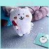Porte-clés en peluche Chiikawa Joke Bear avec un design de dessin animé mangeant de la pizza pour la décoration de sac à dos