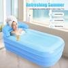 62'' Large Inflatable Bathtub for Adults Portable PVC Hot Tub SPA with Ergonomic Backrest & Drain Plug Foldable Design for Indoor Outdoor