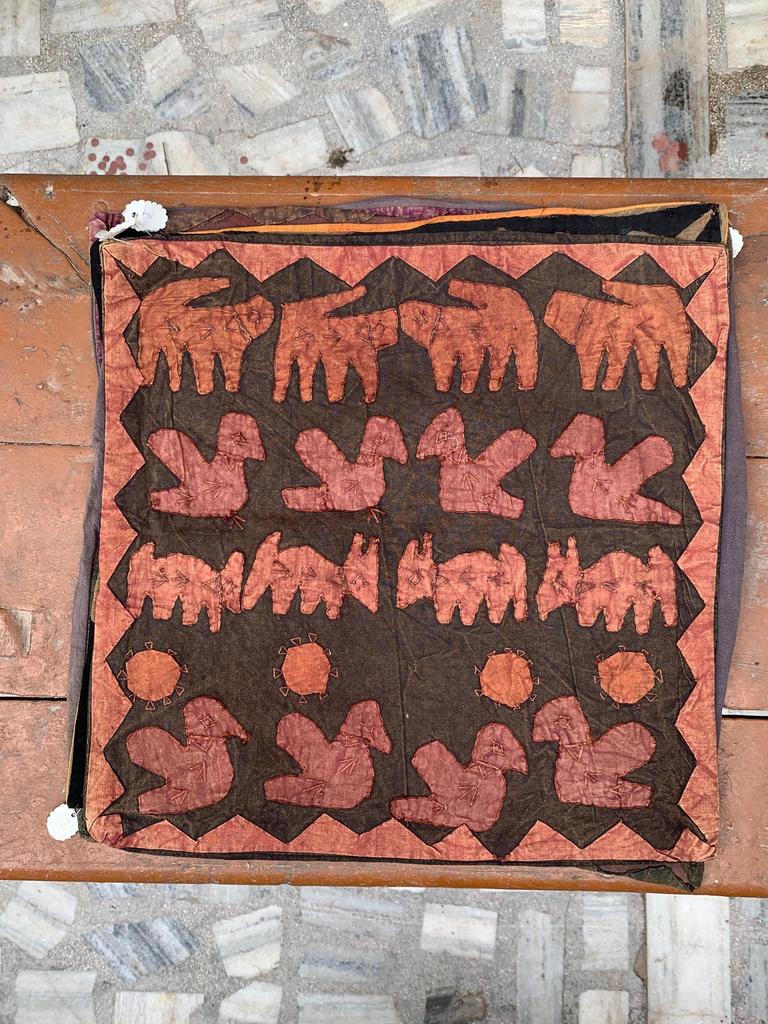 Hand Embroidered Cotton Pillow Cover: Bohemian Decorative Cushion 40