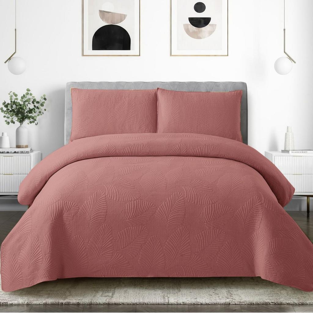 CHAUSUB Queen Size Quilt Set 220x240cm Ultrasonic Quilted Bedspread & Coverlet Summer Lightweight Comforter Blanket for Bed