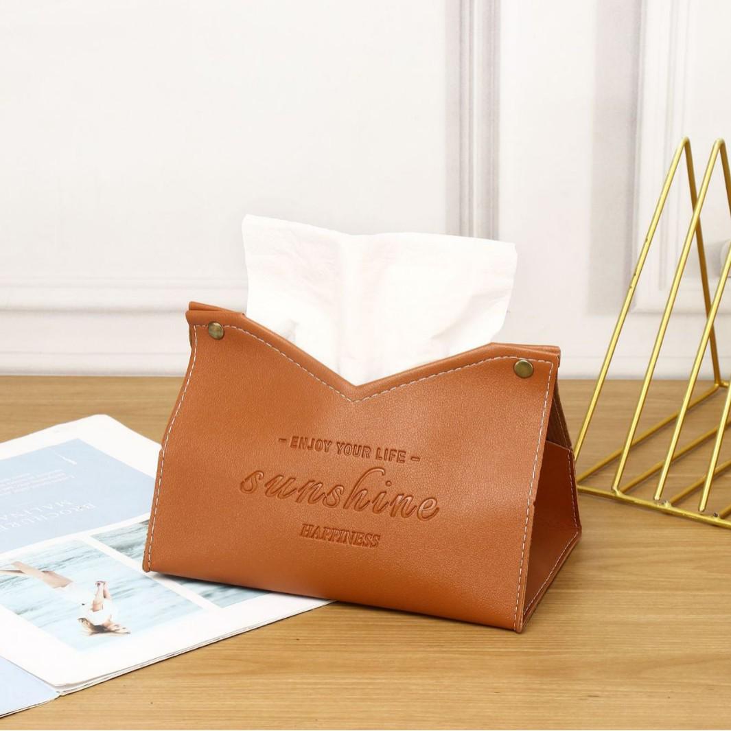 

Luxury Leather Tissue Box - High-End, Creative Design, Perfect for Hotels and Living Rooms, Logo Customizable.