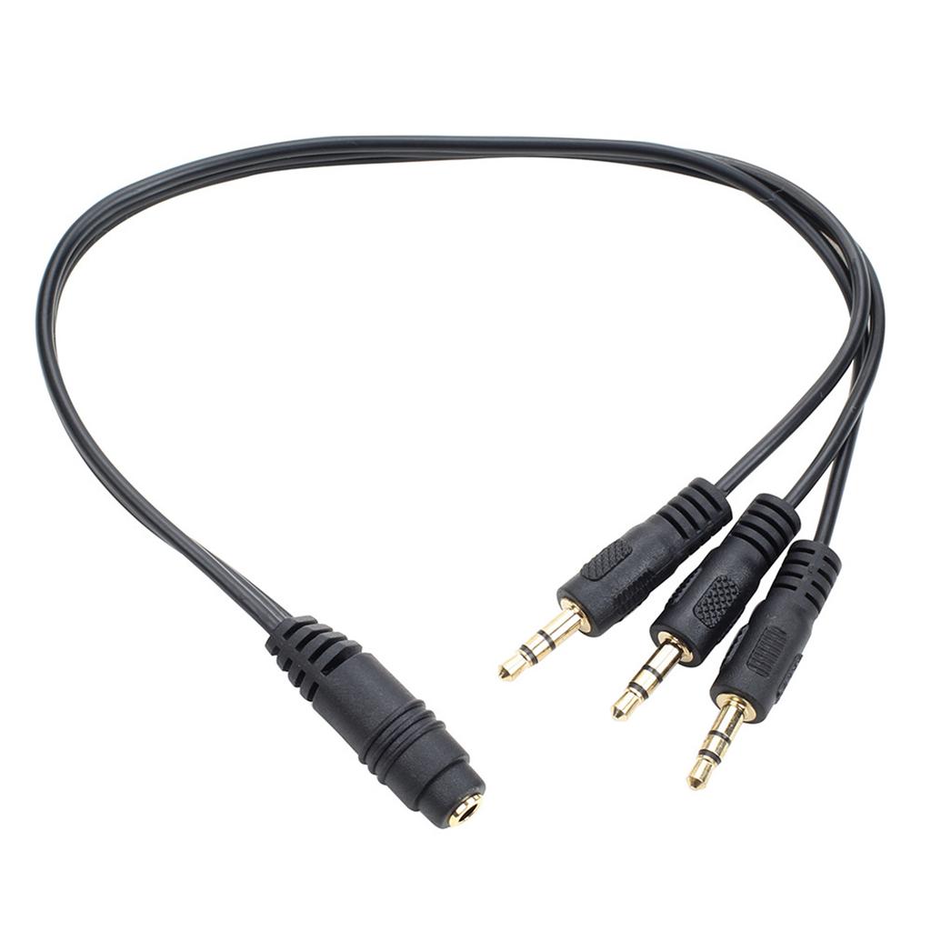 Auxes Splitter Cable 3.5mm TRS Female Port to 3 Male Connectors for Sound Sharing