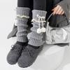Boots Still Cotton Socks Cover Flanging Ball Bow Stacking Socks Lolita Girl Lace Coffee Calf Cover