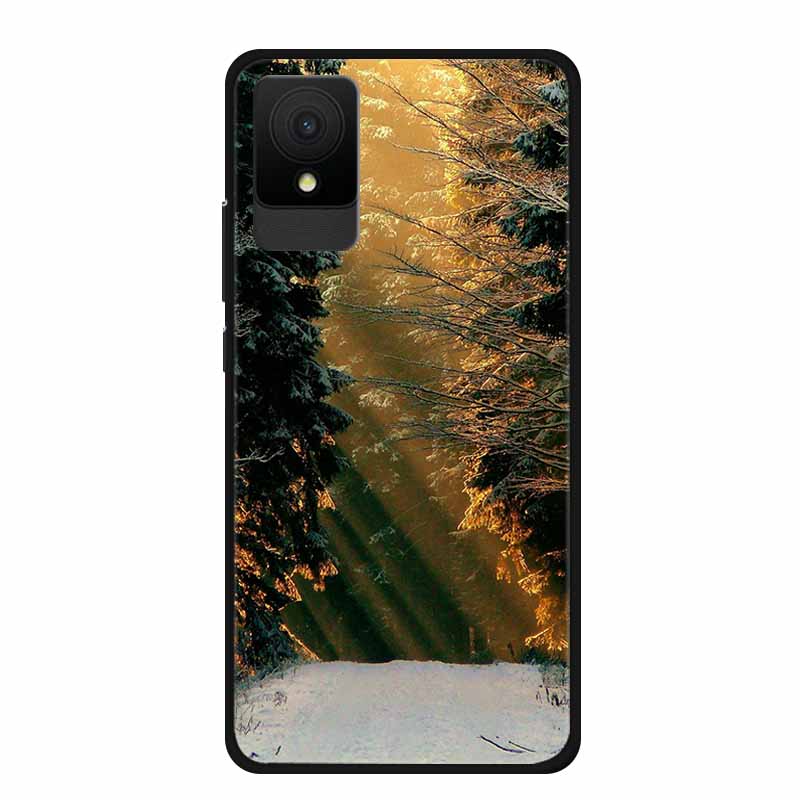 For TCL 501 Case Original Soft Silicone TPU Phone Cases Back Cover For TCL501 Scenery Shockproof Marble Painted Bumper Cute Etui
