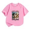 Kids Boys Girls 100% Cotton Crew Neck Short Sleeve T-Shirt, Just A Girl Loves Dogs Print Casual Cute Puppy Animal Pattern Comfortable Breathable Summe