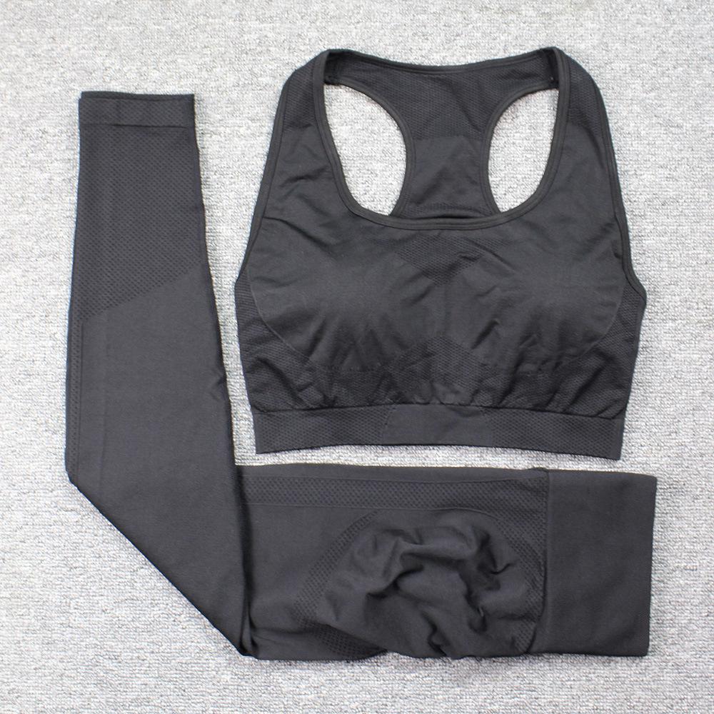 European & American Women's Butt-Lifting Seamless High-Waisted Yoga Pants & Bra Set