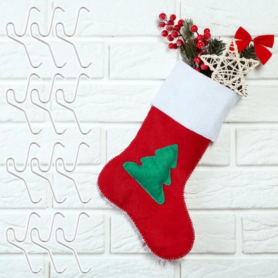 Stainless Steel Brick Hook Clips Heavy Duty No Drill Brick Hanger Wall Clips for Outdoor Hanging Wreaths Lights Decorations Fits 2-1/4 To 2-2/5 Inch