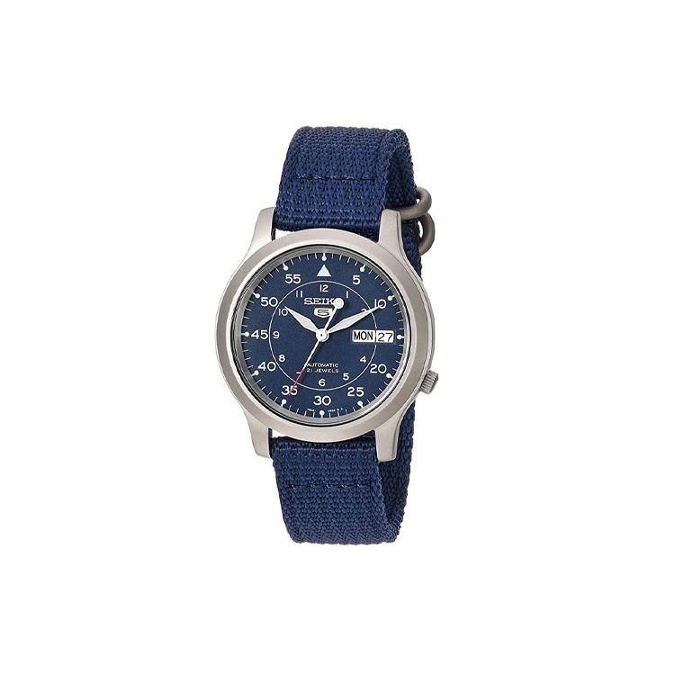 Seiko Men's Blue 5 Series Business Automatic Mechanical Movet Stainless Steel Watch Watches Snk807k2