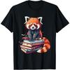 Red Panda Books Lover Reading Bookworm T-Shirt(1)
