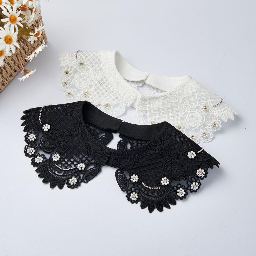 Women Handmade Fake Collar Shawl Decoration Ladies Sweater False Collars Lapel Top Women Apparel Accessories