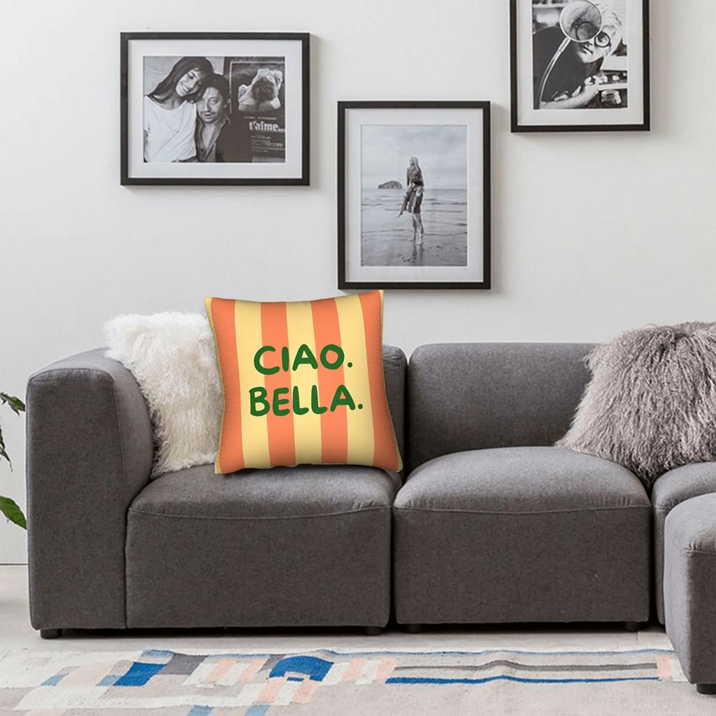 Pillow Case Ciao Bella Italian Style Graphic Pillow Cover For Couch Sofa Bedroom Morden Pillowcases