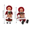 Standing & Sitting Mrs. Claus Christmas Statue Pine Berry Red Plaid Sequin Xmas Figurine Felt Faux Wool Ornament Mantel
