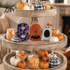 Playful Halloween Desktop Decorations Wooden BOO Ornaments, Lettering Decorations, Rustic Bat Pumpkin Ghost Themed Wood Crafts Table Signs for