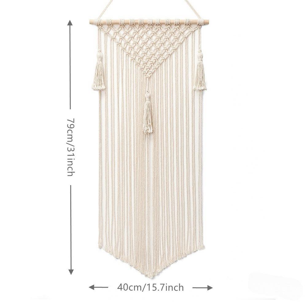 

1 шт. Плетёная вручную богемная заколка для волос, головной убор, настенное хранение, кисточка из хлопковой верёвки для уличного патио, сада, дома, для хранения заколок, декорация