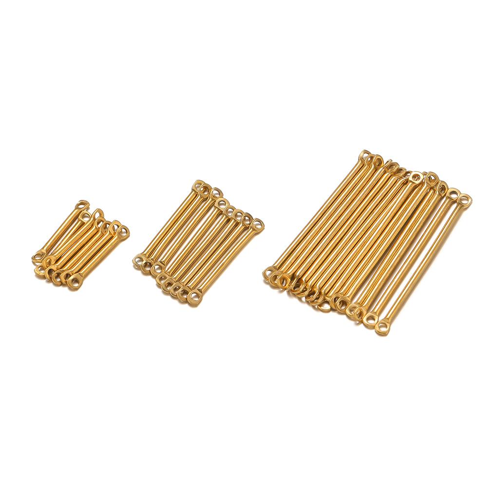 20pcs Stainless Steel 1.2mm Wire Long Bar Stick Connector Link PVD Gold Color DIY Drop Earring Jewelry Making Necklace Findings