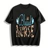 Blessed Nurse Leopard Print Nursing Themed Graphic Tee Pure Cotton T-shirt