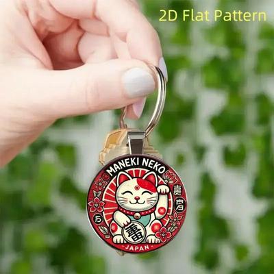 1/3/5 Stück Japanischer Glücksbringer Zinklegierung Schlüsselanhänger Maneki Neko Glückskatze Schlüsselanhänger Für Autoschlüssel Tasche Anhänger Geschenk